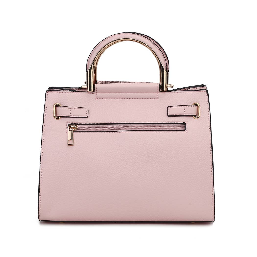 Cassia Snake embossed Vegan Leather Satchel Bag by Mia K - GlamLusH Boutique 