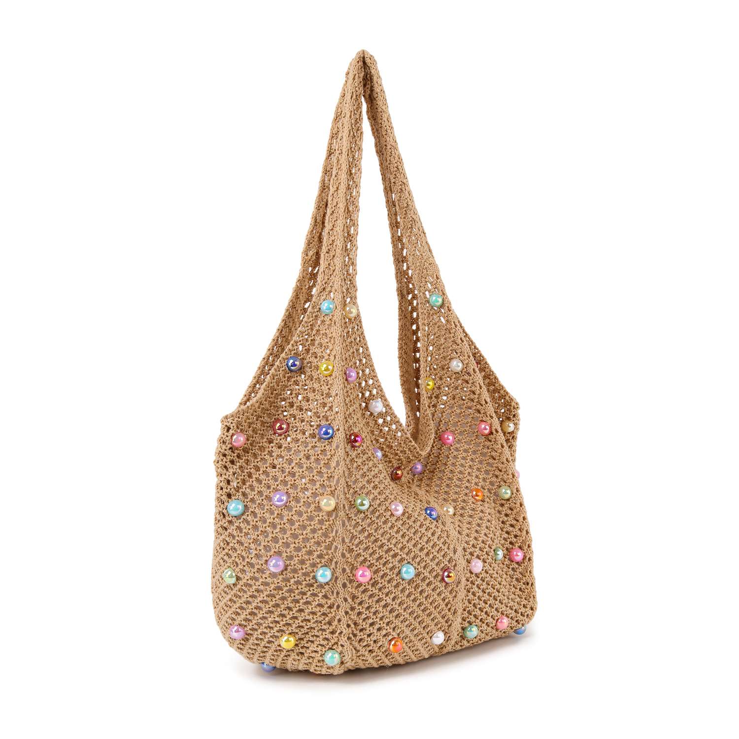 Beaded Crochet Shoulder Bag - GlamLusH Boutique 