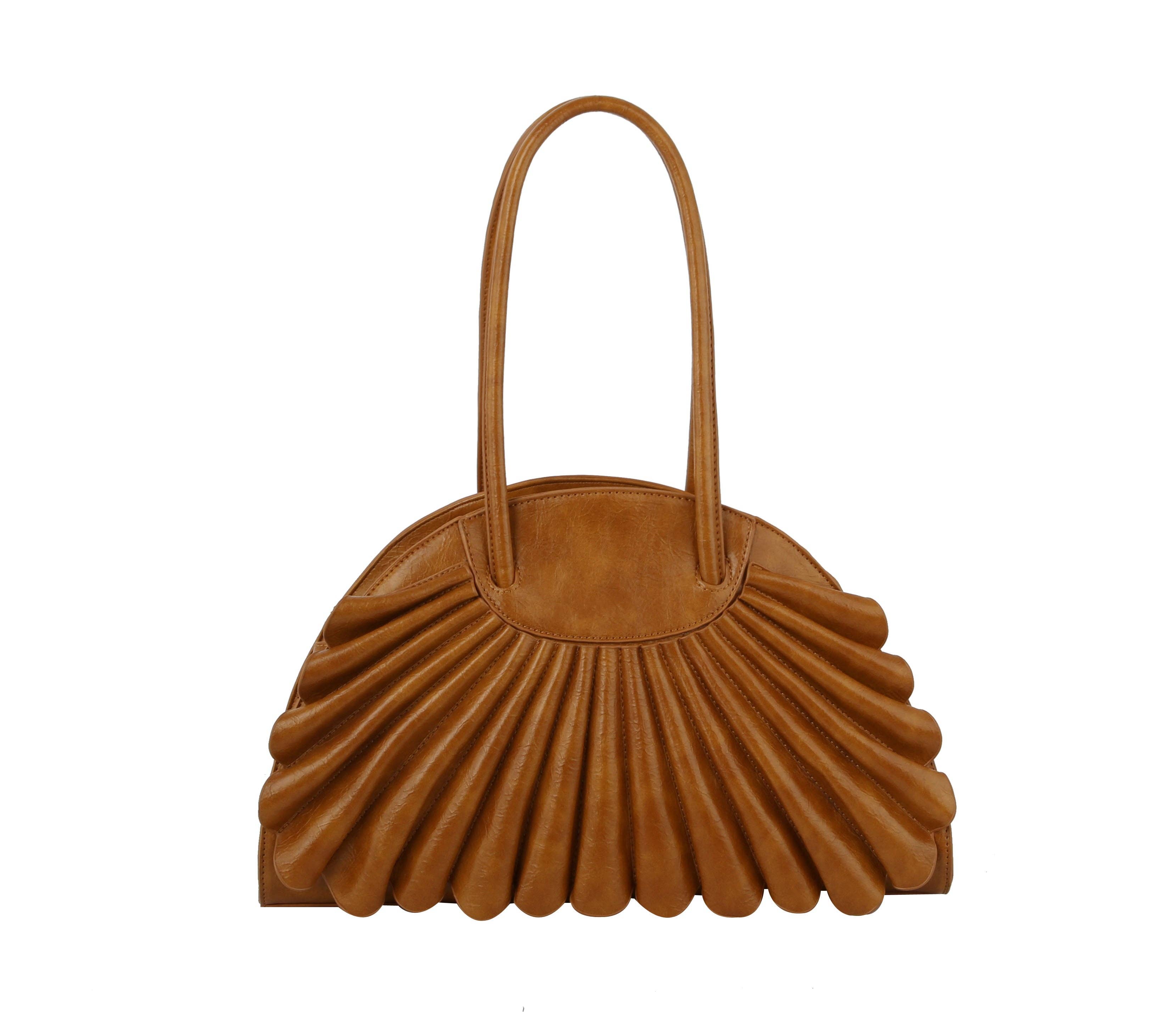 Pleated Unique Tote Handbag - GlamLusH Boutique 