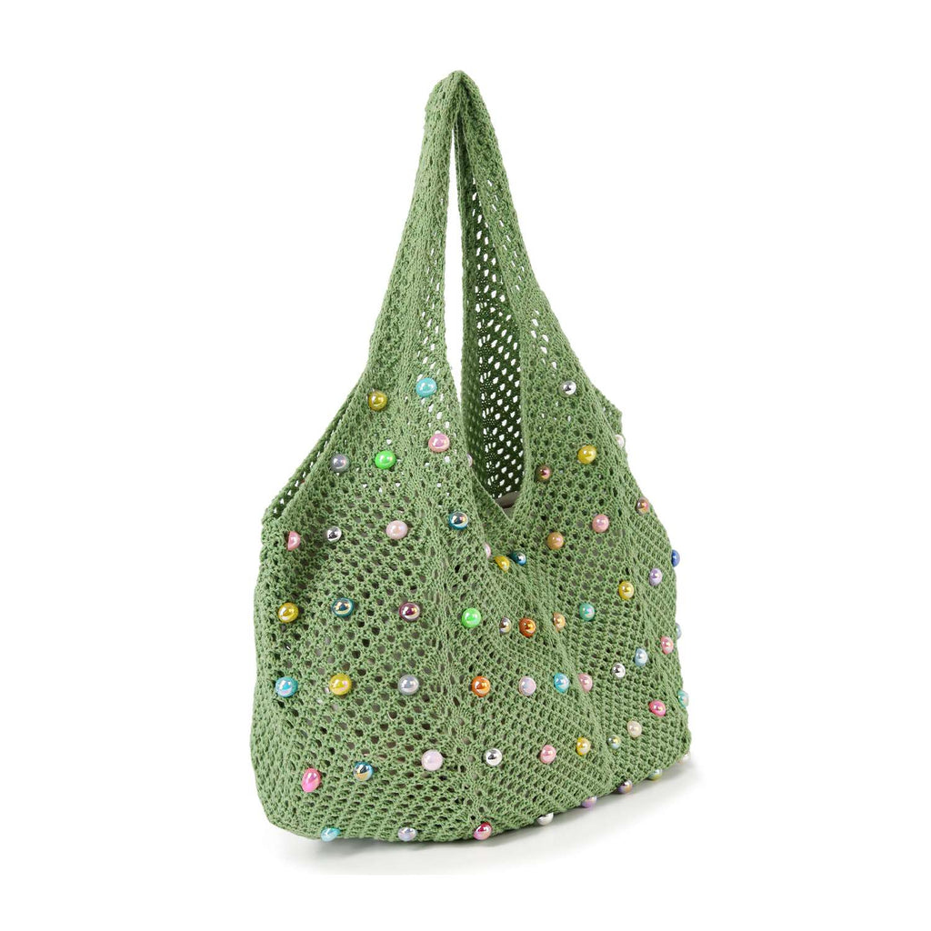 Beaded Crochet Shoulder Bag - GlamLusH Boutique 