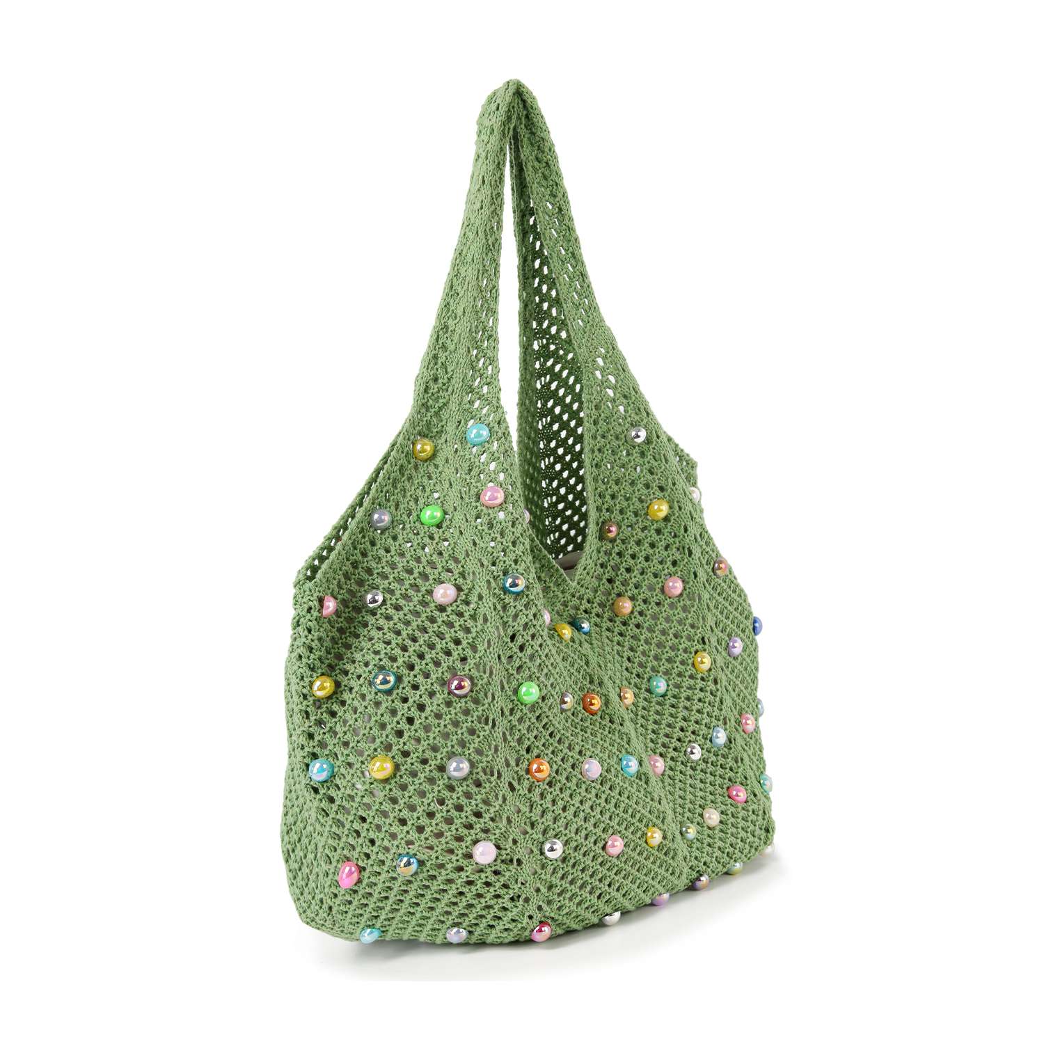 Beaded Crochet Shoulder Bag - GlamLusH Boutique 