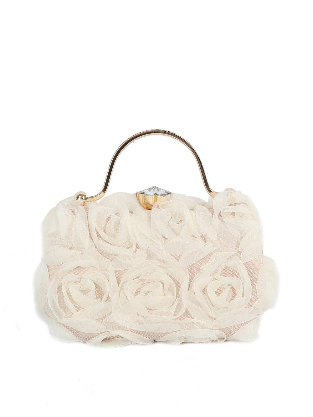 Rosette Satin Handle Clutch - GlamLusH Boutique 