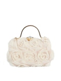 Rosette Satin Handle Clutch - GlamLusH Boutique 