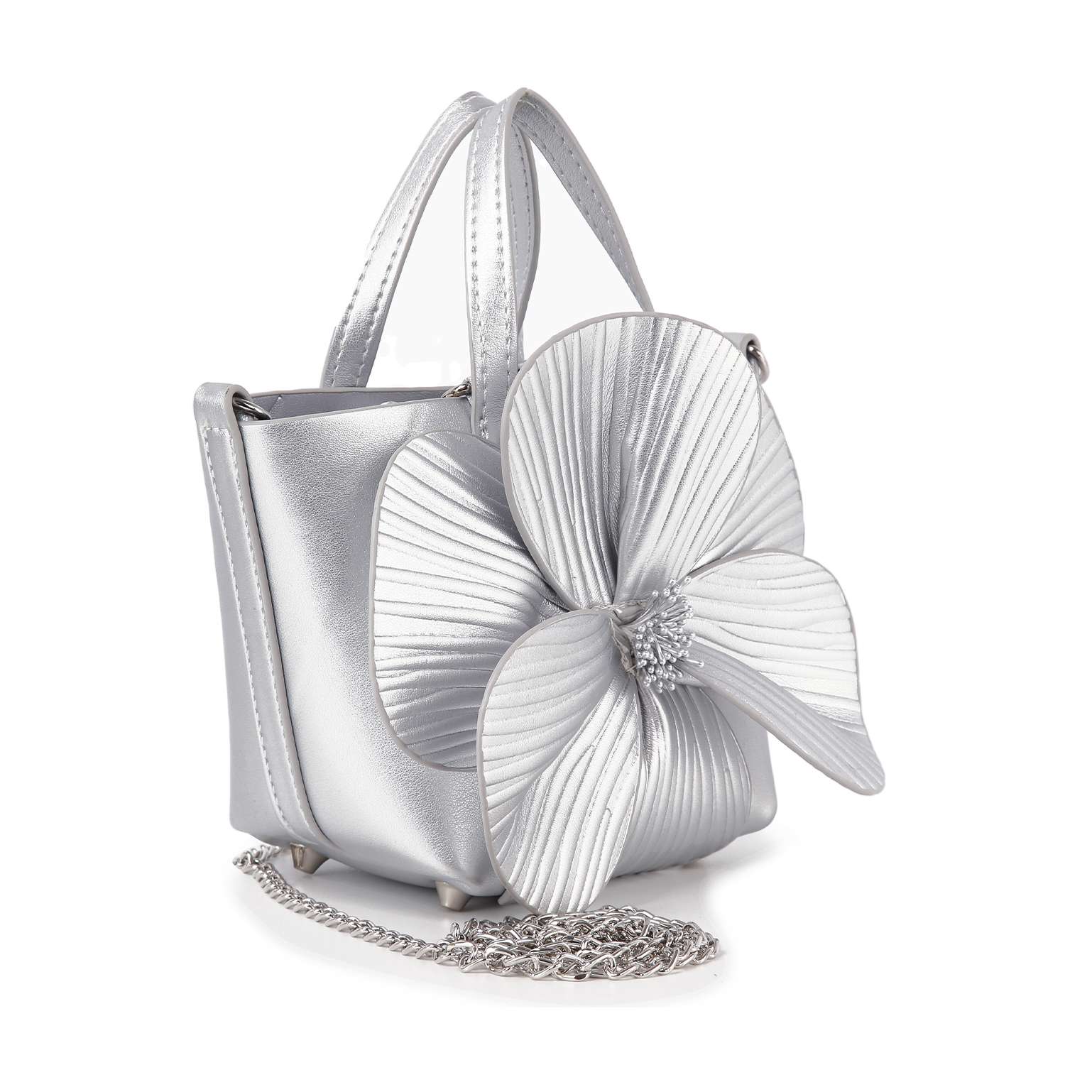 Raised Flower Petite Hand Tote - GlamLusH Boutique 