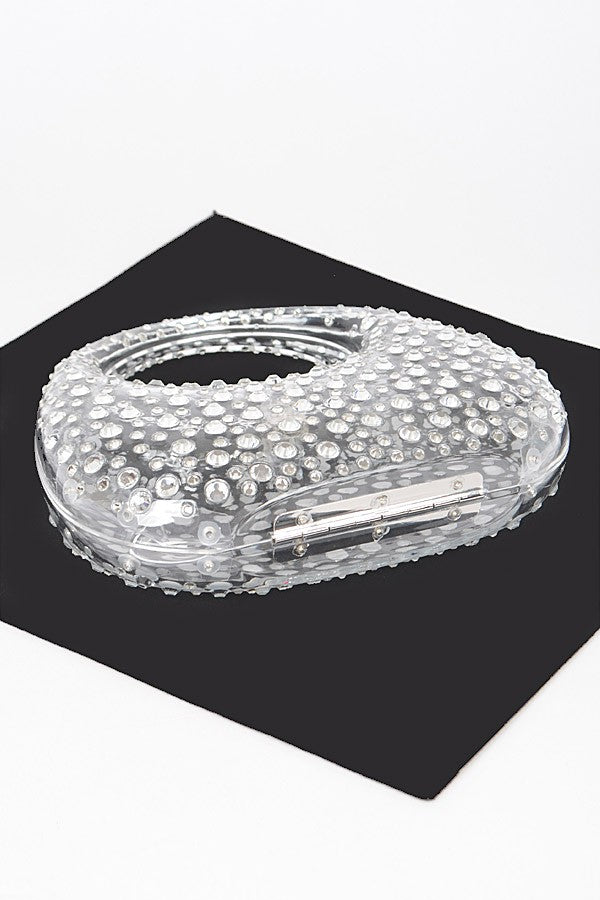 Rhinestone Clear Acrylic Clutch - GlamLusH Boutique 