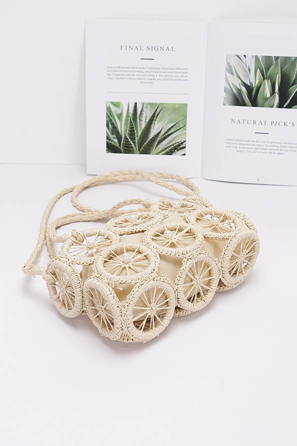 Faux Straw Multi Round Handmade Crossbody Bag - GlamLusH Boutique 