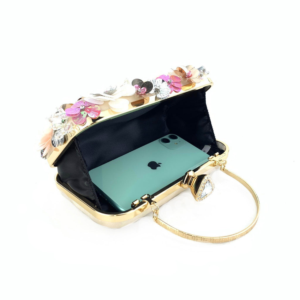 Women Beaded Flower Clutch Bag - GlamLusH Boutique 
