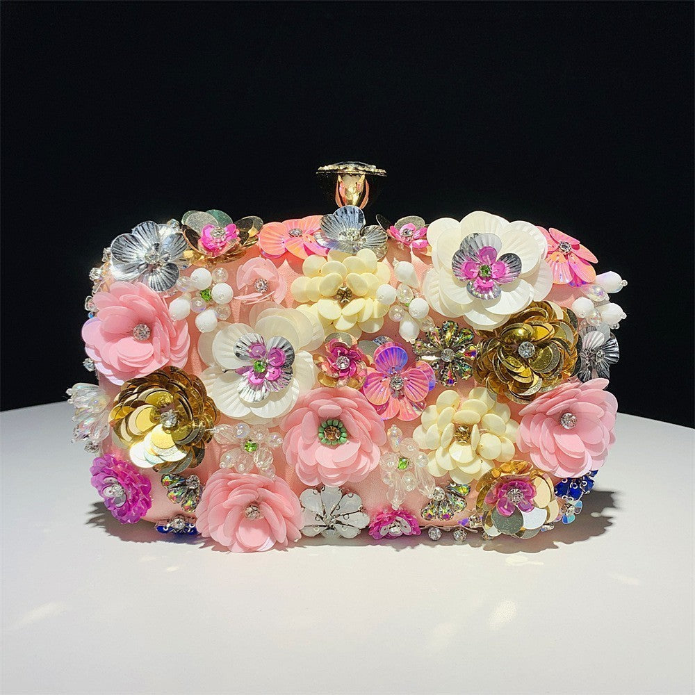 Women Beaded Flower Clutch Bag - GlamLusH Boutique 