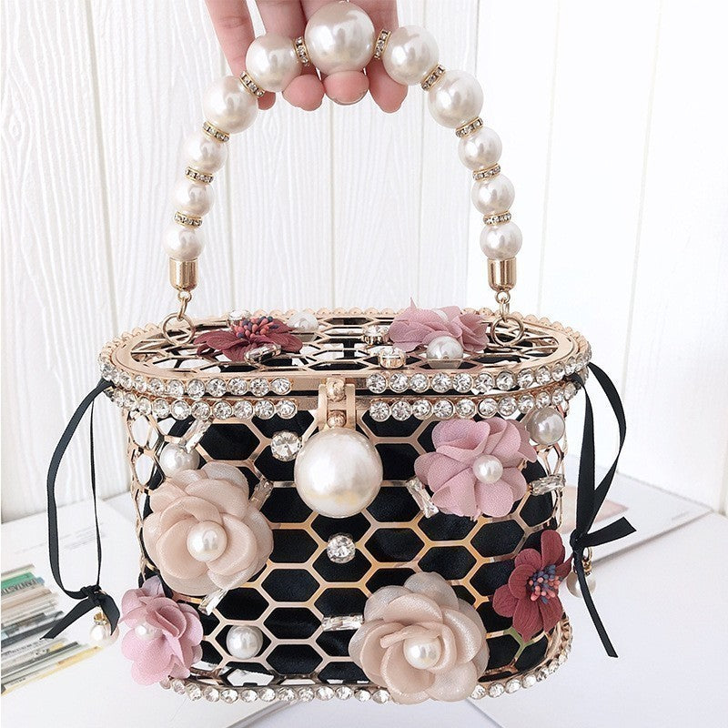 Diamonds Pearl Basket Evening Clutch Bags - GlamLusH Boutique 