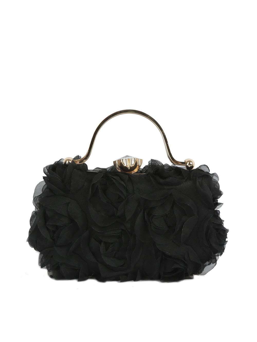 Rosette Satin Handle Clutch - GlamLusH Boutique 
