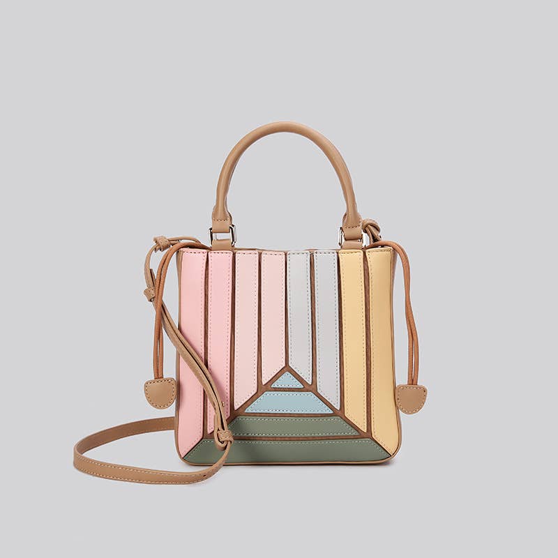 Color-block striped handbag crossbody bag - GlamLusH Boutique 