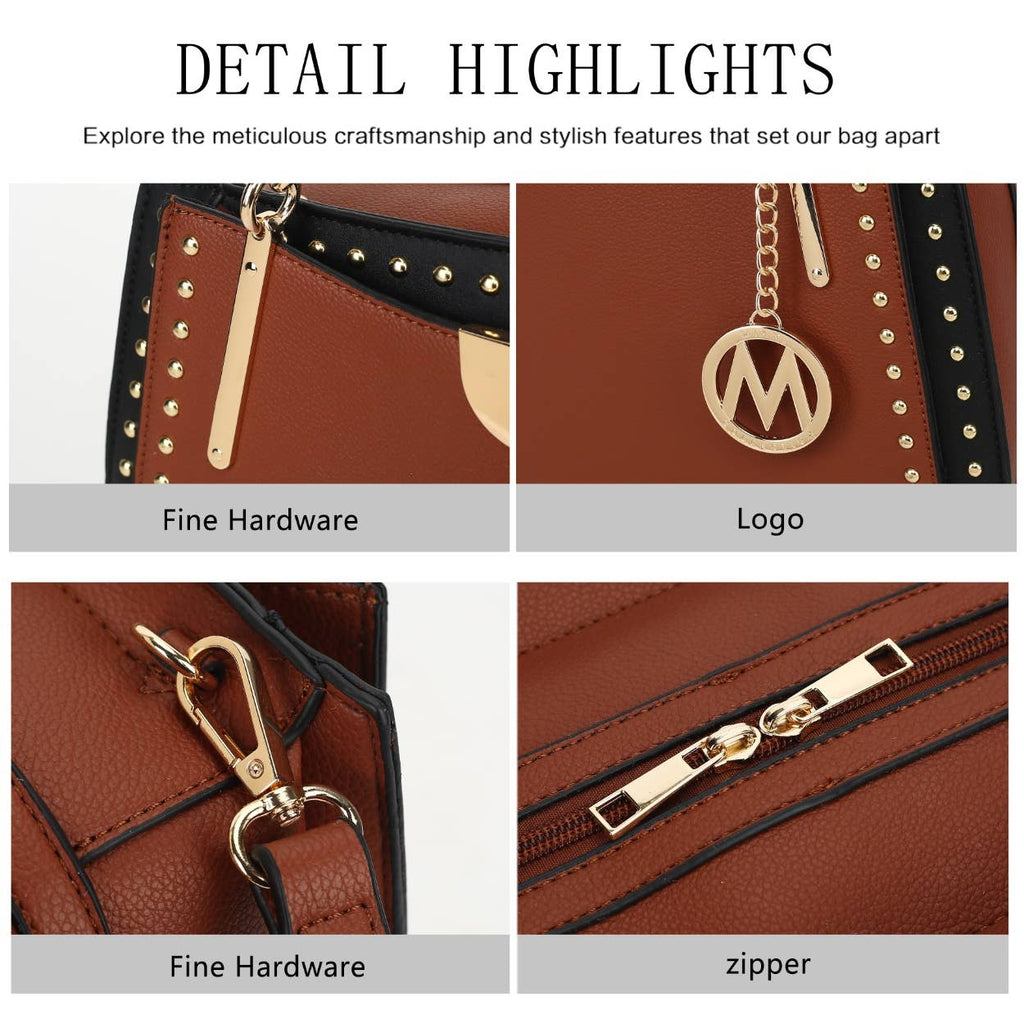 Aubrey Satchel Handbag, Crossover Women Purse by Mia k. - GlamLusH Boutique 
