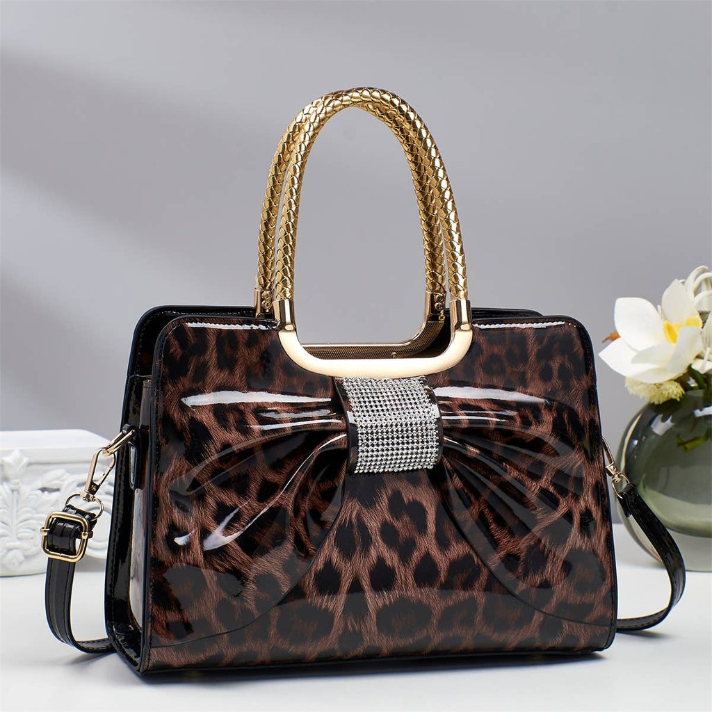 Chic bow leopard handle crossbody bag - GlamLusH Boutique 