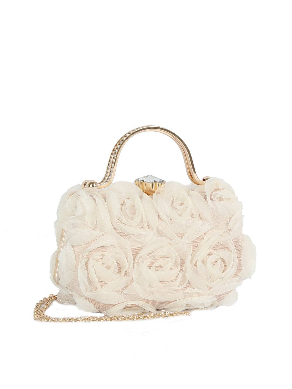 Rosette Satin Handle Clutch - GlamLusH Boutique 