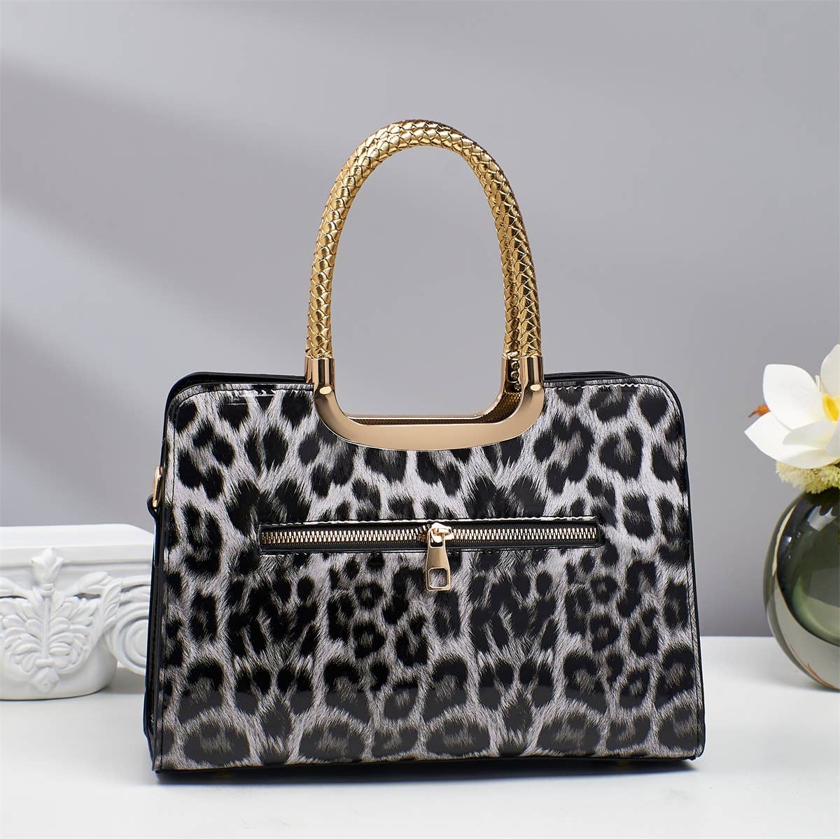 Chic bow leopard handle crossbody bag - GlamLusH Boutique 
