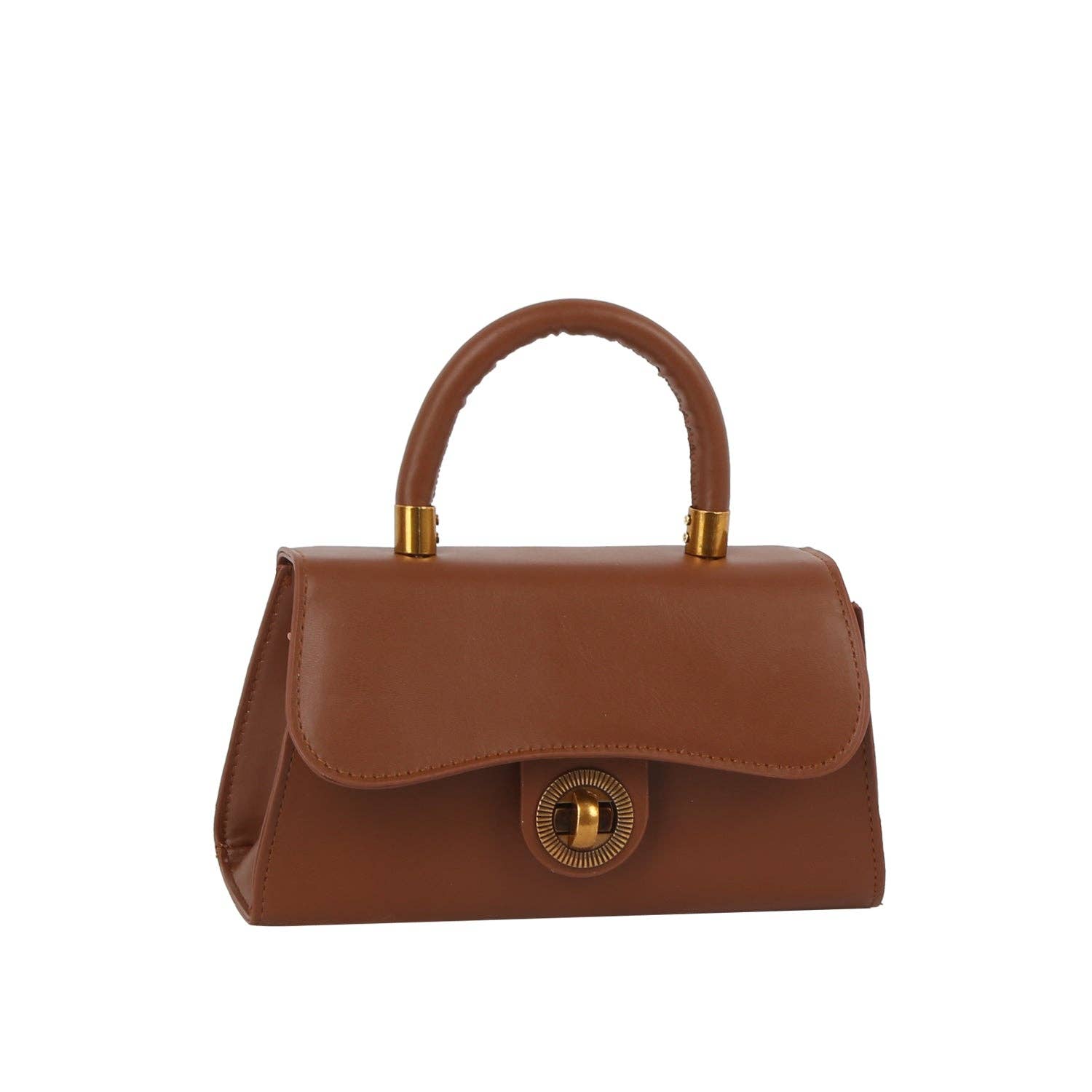 Vintage Top Handle Mini Turn-Lock Satchel - GlamLusH Boutique 