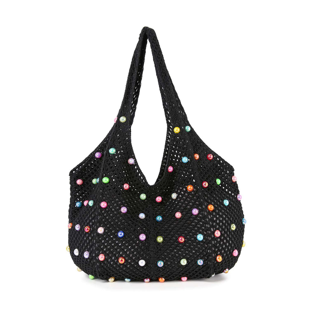 Beaded Crochet Shoulder Bag - GlamLusH Boutique 