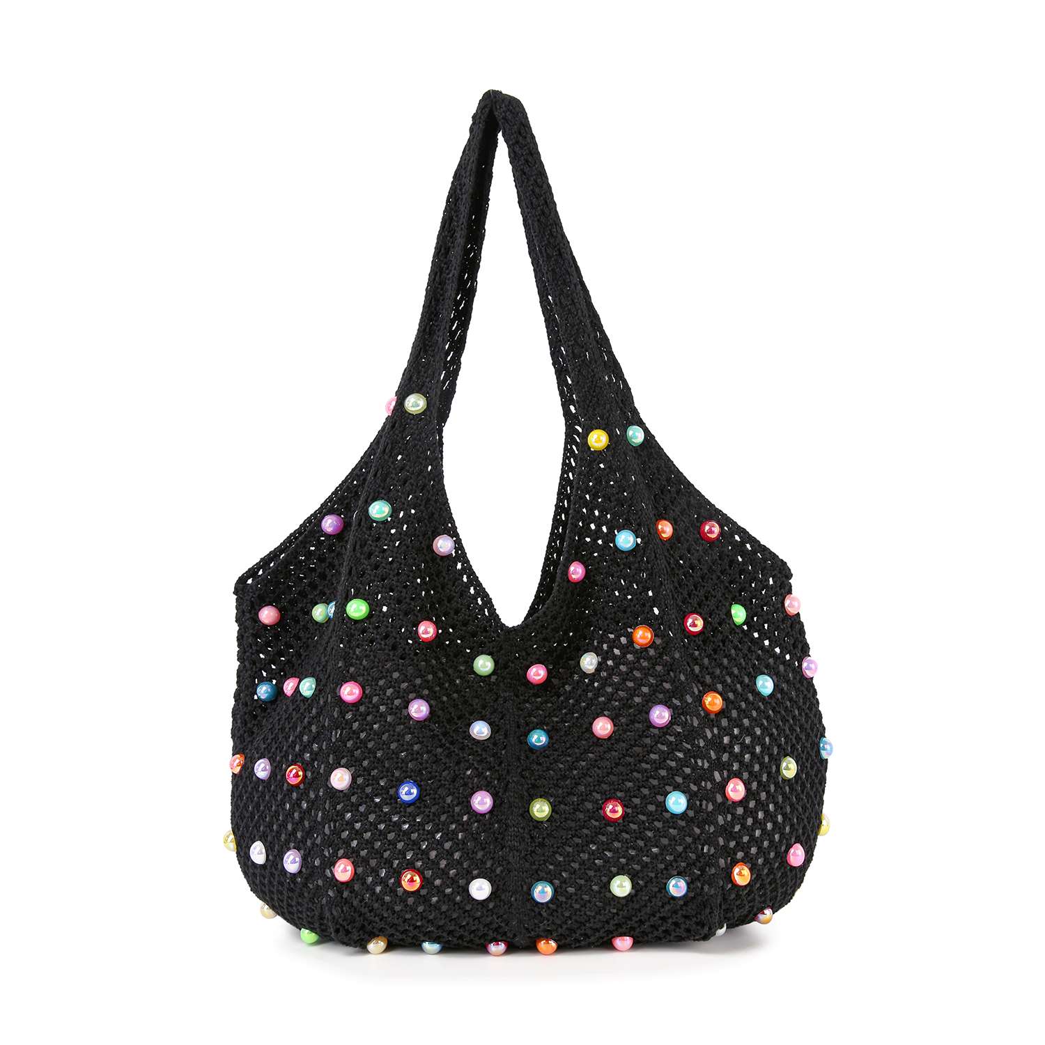 Beaded Crochet Shoulder Bag - GlamLusH Boutique 