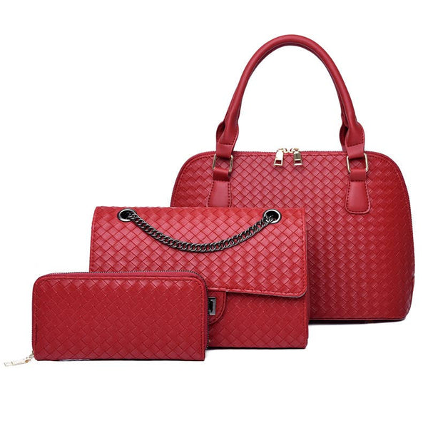 Checkered shoulder bag  set 3 piece set