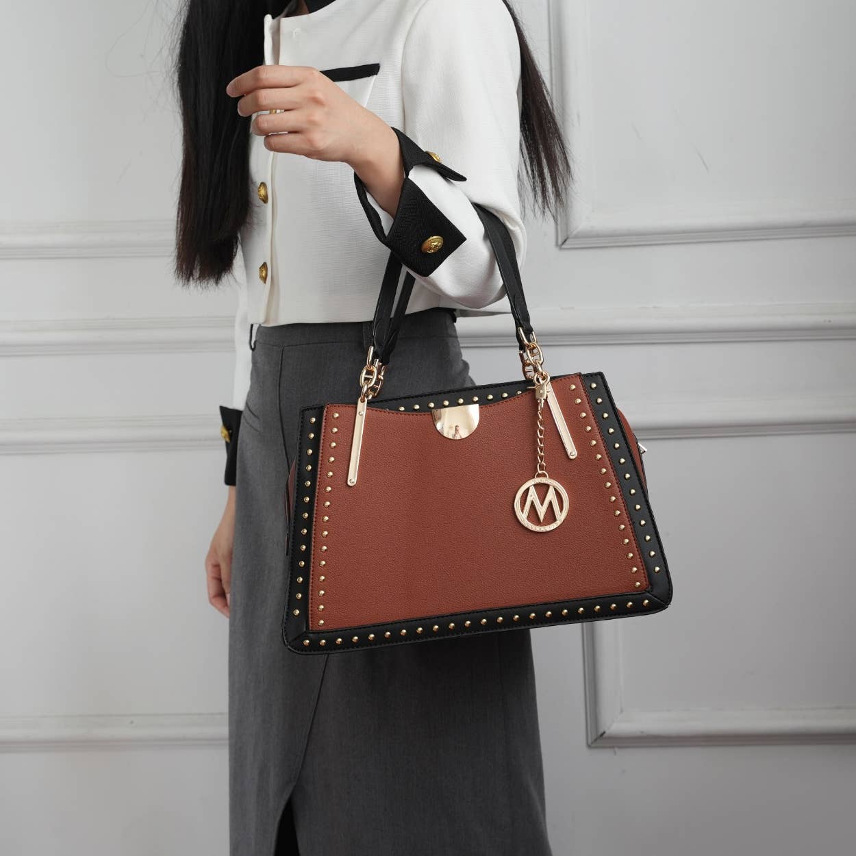 Aubrey Satchel Handbag, Crossover Women Purse by Mia k. - GlamLusH Boutique 