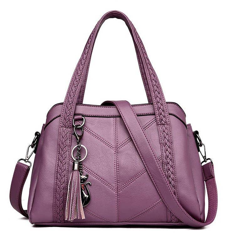 Women's large tassel tote shoulder bag - GlamLusH Boutique 