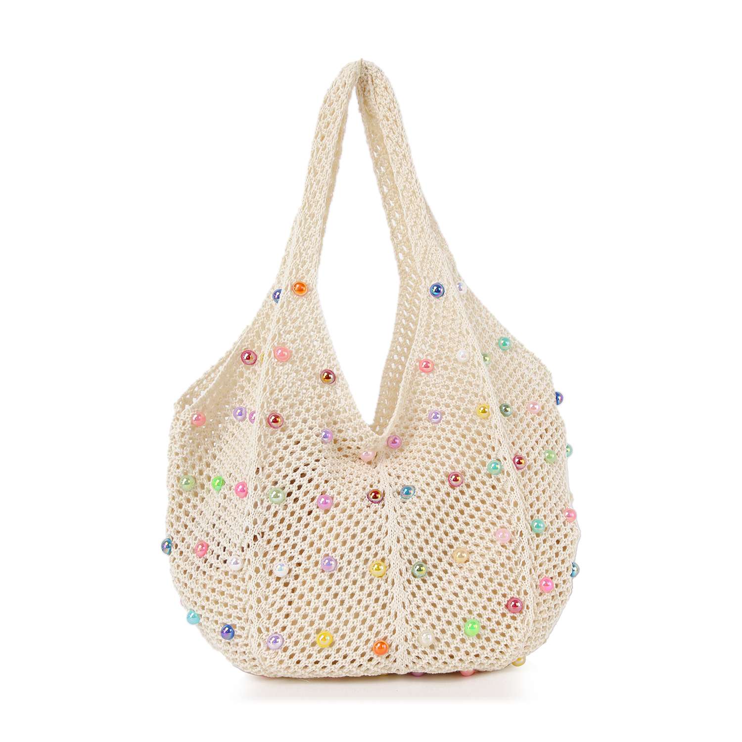 Beaded Crochet Shoulder Bag - GlamLusH Boutique 