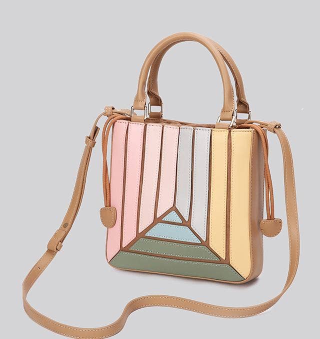 Color-block striped handbag crossbody bag - GlamLusH Boutique 