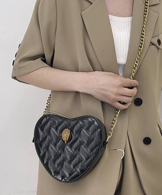 Quilted Valentine's Heart Bag Crossbody - GlamLusH Boutique 