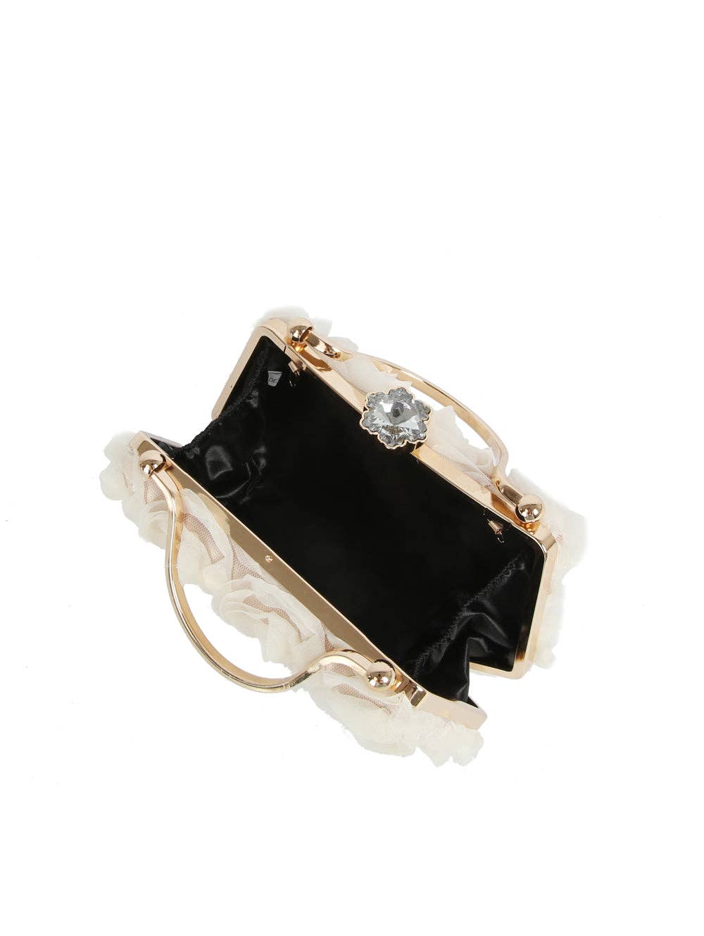 Rosette Satin Handle Clutch - GlamLusH Boutique 