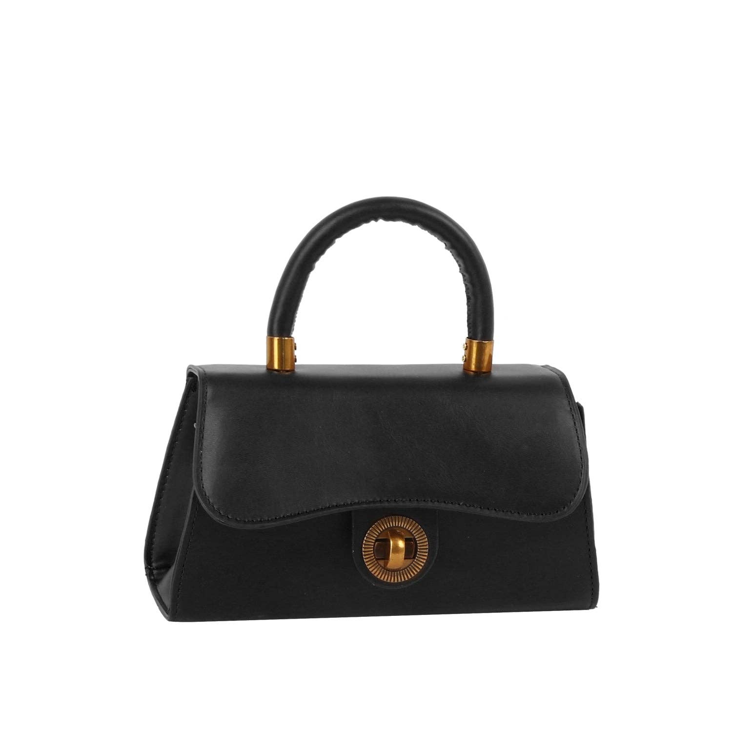 Vintage Top Handle Mini Turn-Lock Satchel - GlamLusH Boutique 
