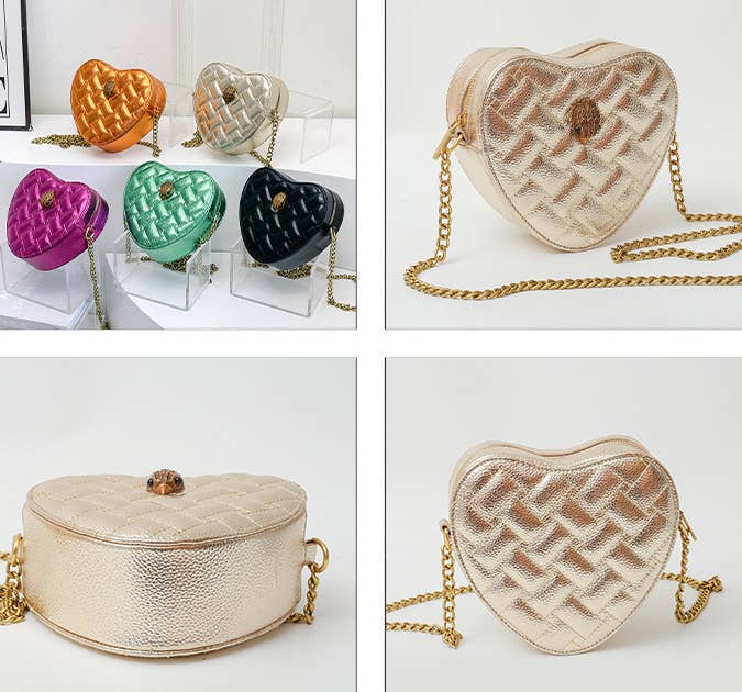 Quilted Valentine's Heart Bag Crossbody - GlamLusH Boutique 