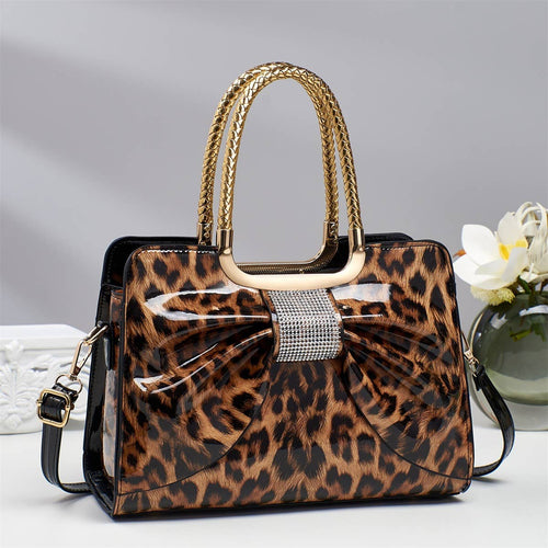 Chic bow leopard handle crossbody bag - GlamLusH Boutique 