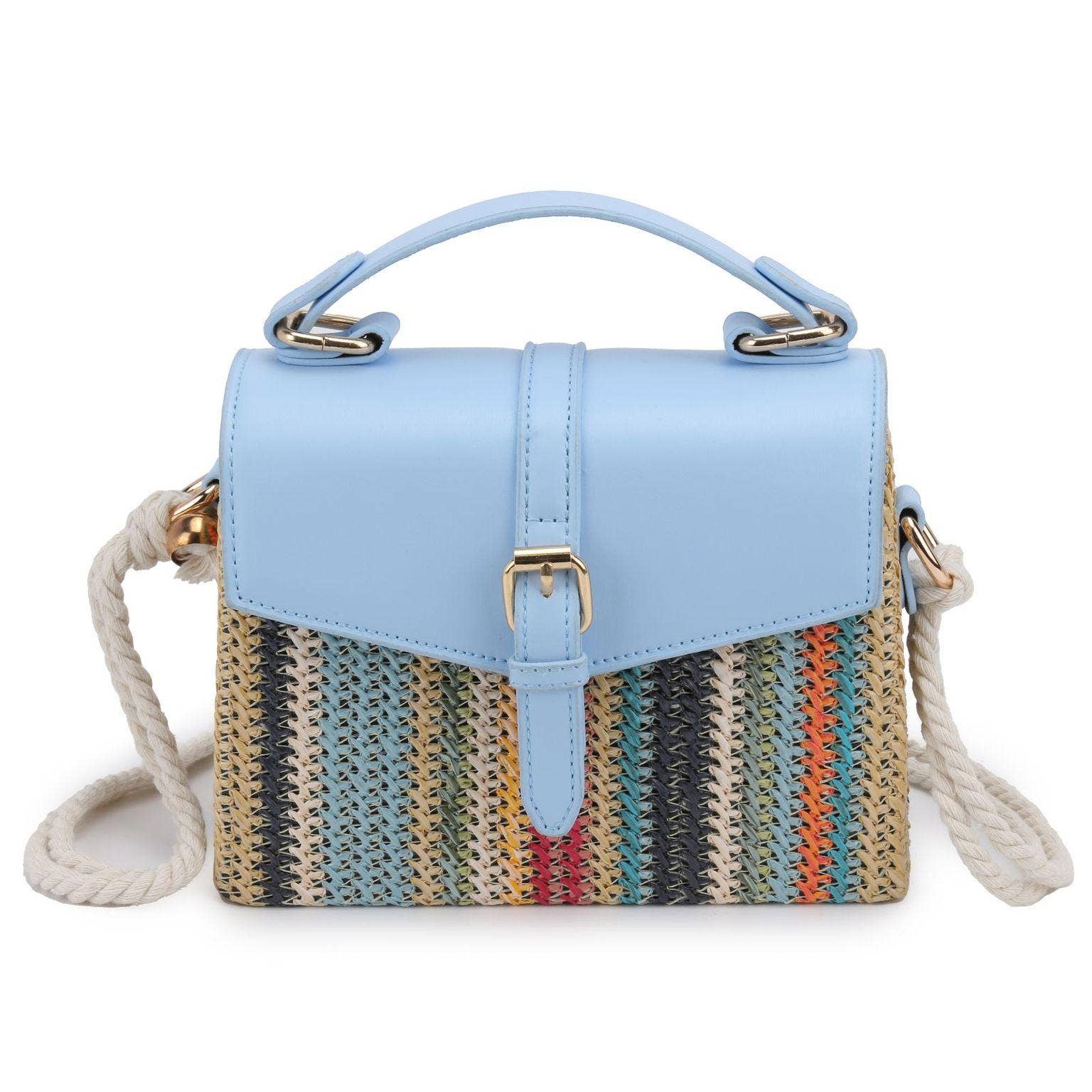 Blue-coloured essential crossbody bag