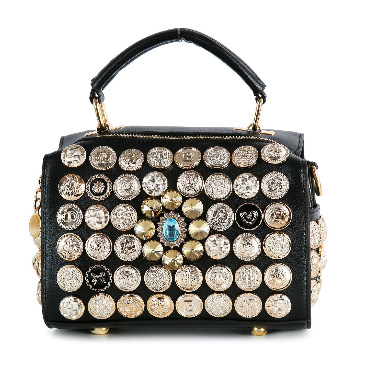 Intricate Button Design Satchel Handbag - GlamLusH Boutique 