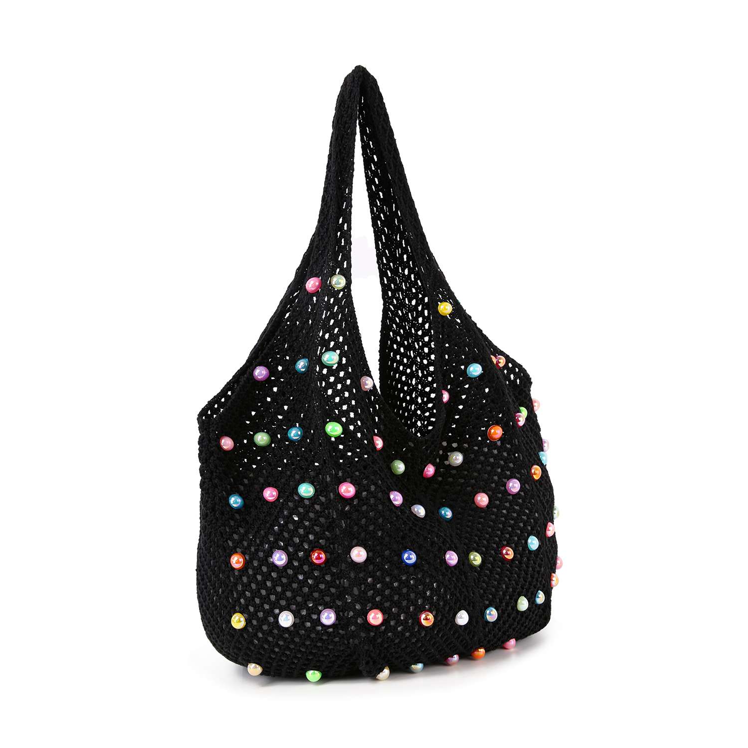 Beaded Crochet Shoulder Bag - GlamLusH Boutique 