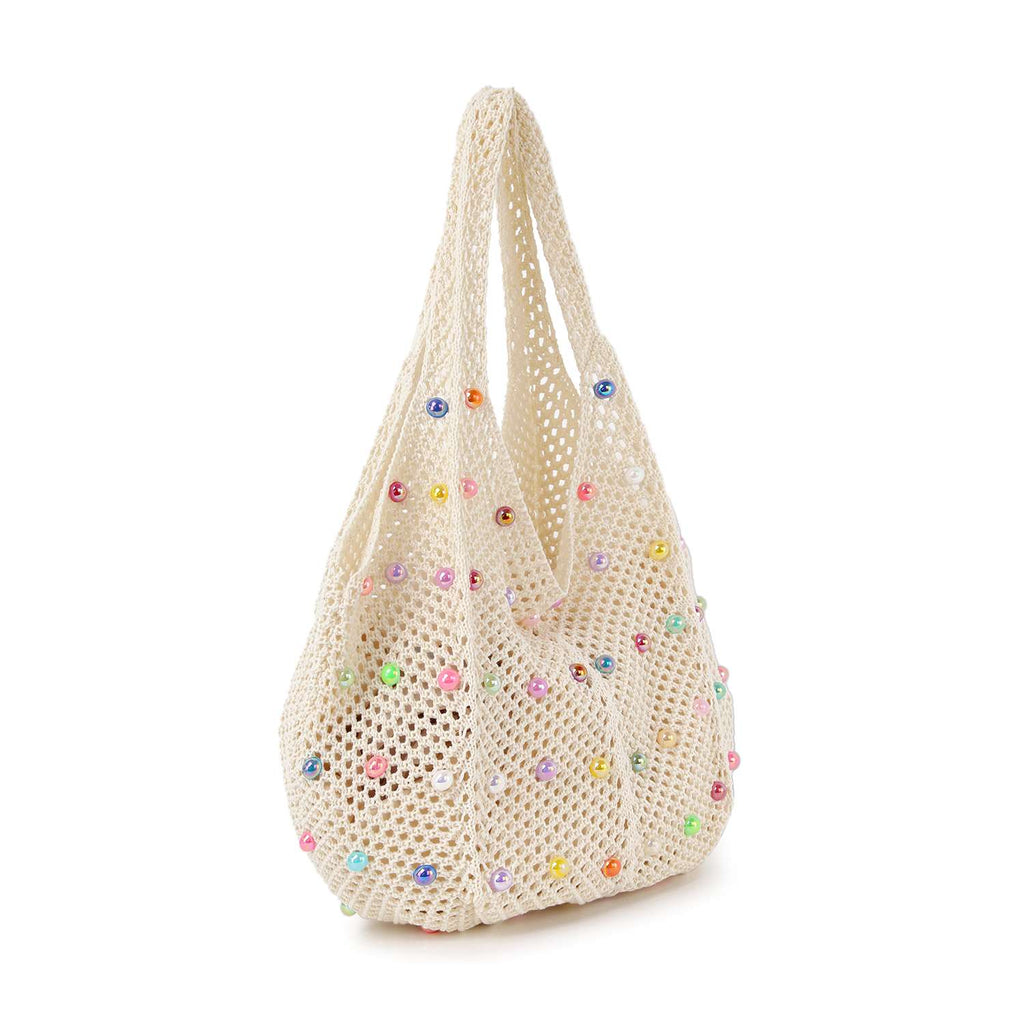 Beaded Crochet Shoulder Bag - GlamLusH Boutique 