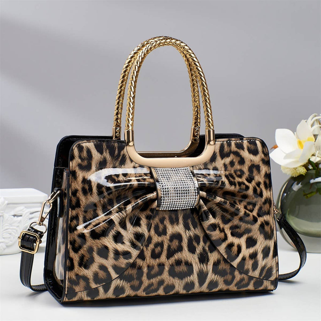 Chic bow leopard handle crossbody bag - GlamLusH Boutique 