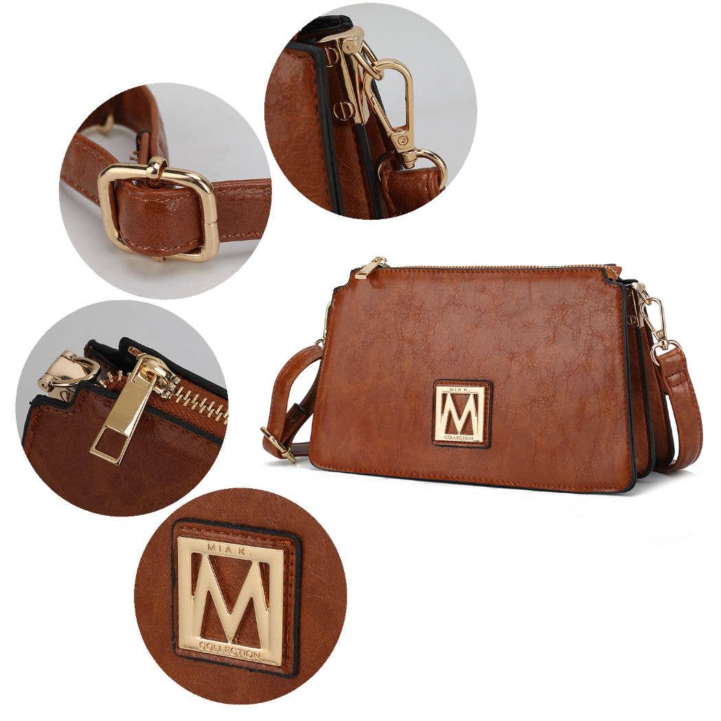 Glam Vegan Leather Women Shoulder Bag(orange)