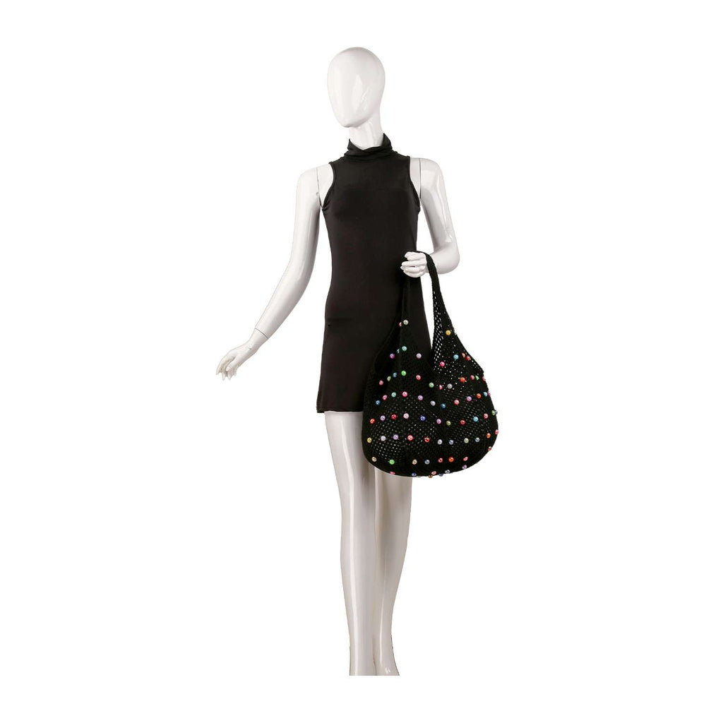 Beaded Crochet Shoulder Bag - GlamLusH Boutique 