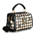 Intricate Button Design Satchel Handbag - GlamLusH Boutique 