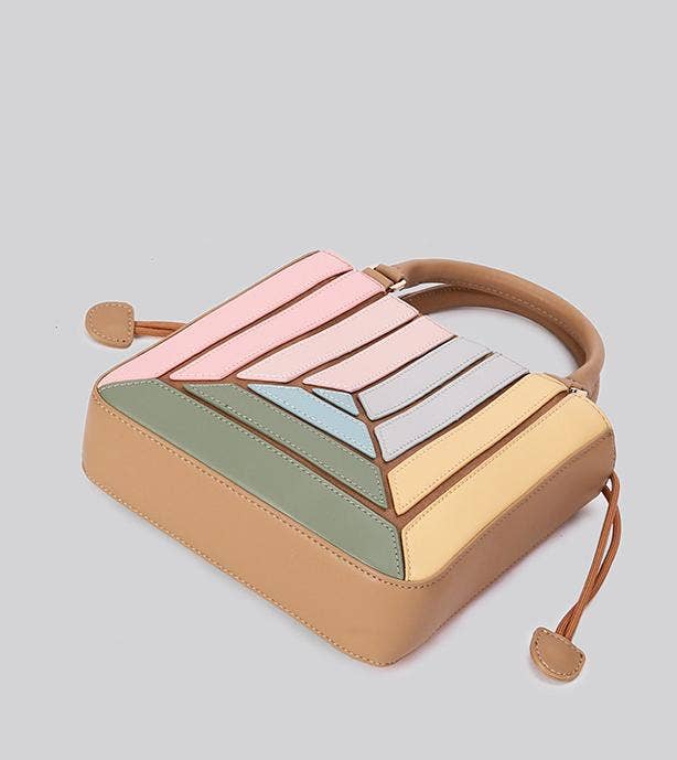 Color-block striped handbag crossbody bag - GlamLusH Boutique 