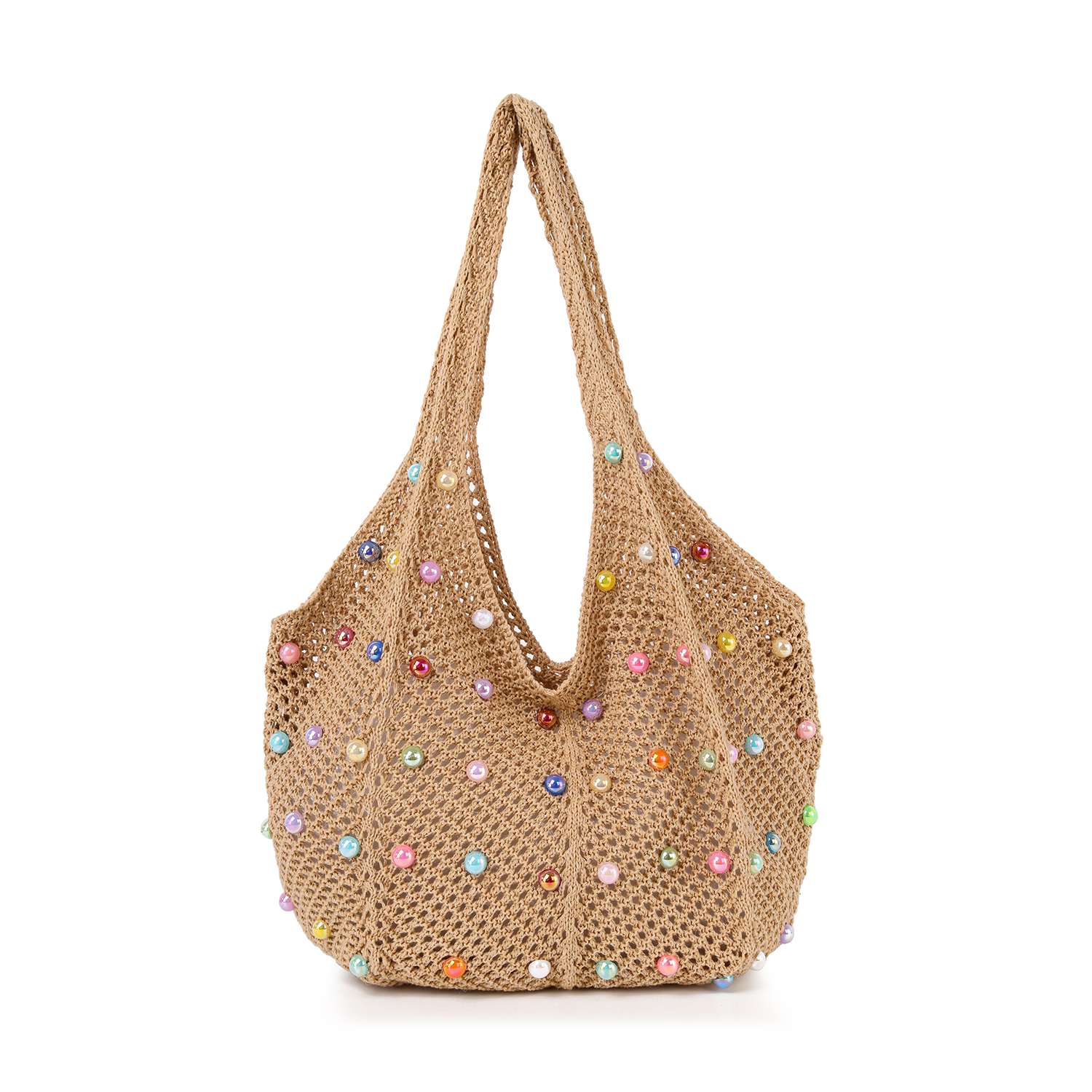 Beaded Crochet Shoulder Bag - GlamLusH Boutique 