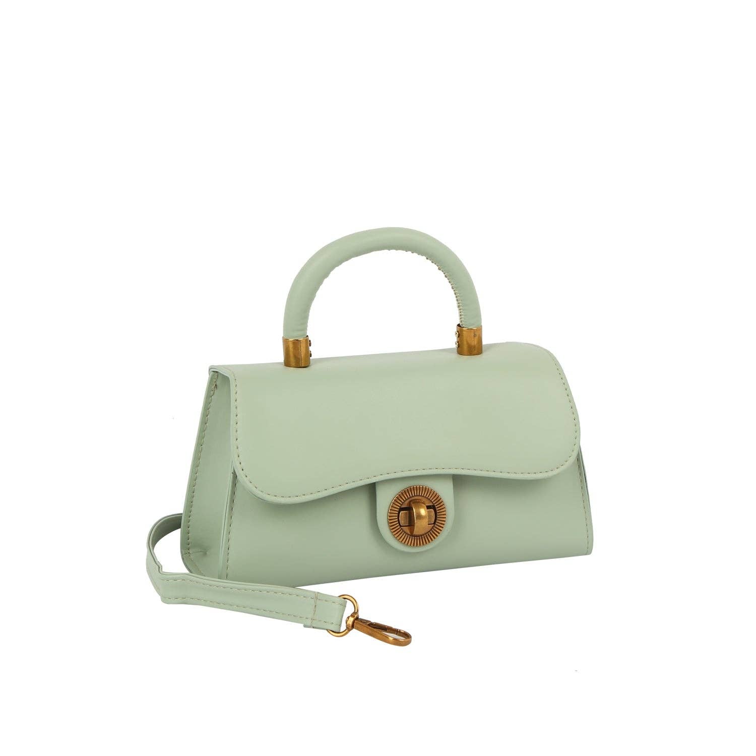 Vintage Top Handle Mini Turn-Lock Satchel - GlamLusH Boutique 