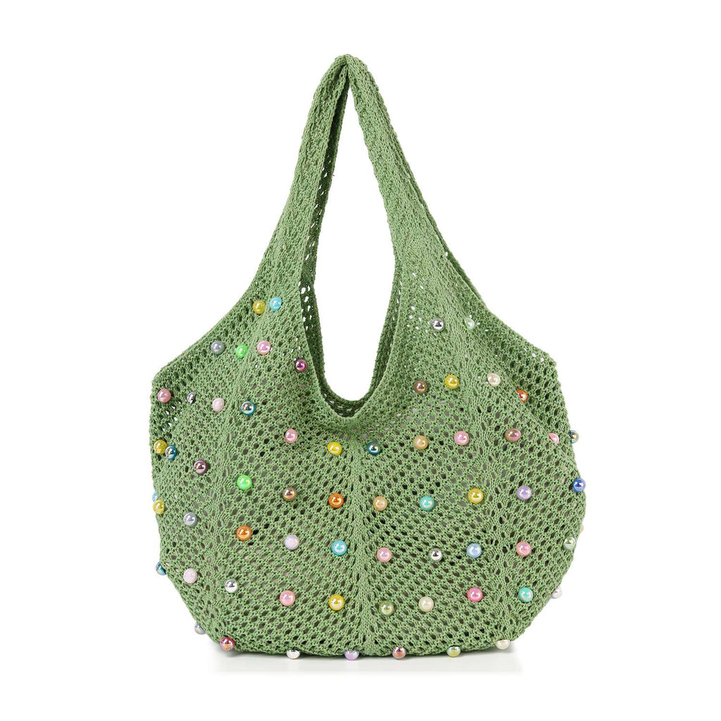Beaded Crochet Shoulder Bag - GlamLusH Boutique 