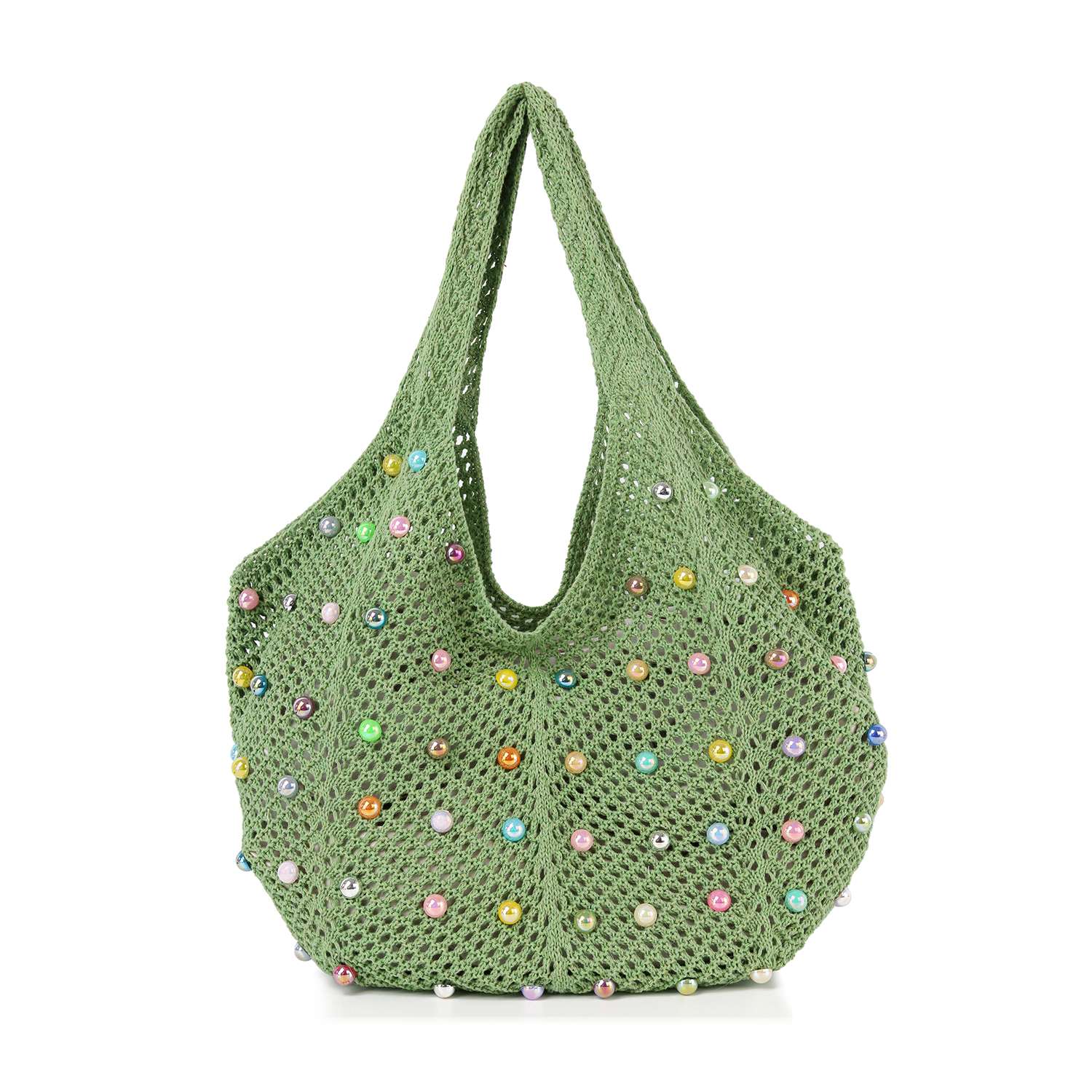 Beaded Crochet Shoulder Bag - GlamLusH Boutique 