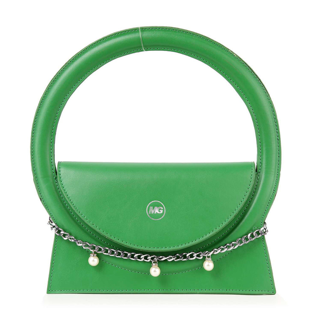 Unique Circular Handle Decorative Hand Tote - GlamLusH Boutique 