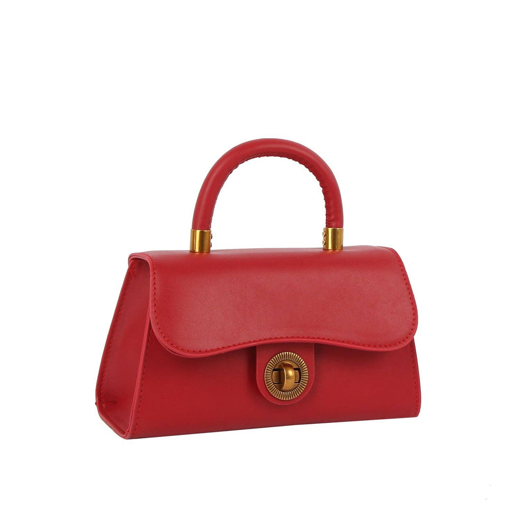 Vintage Top Handle Mini Turn-Lock Satchel - GlamLusH Boutique 